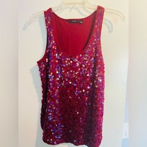 Apt. 9 red sequin tank top